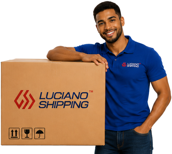 Representante Luciano Shipping con caja